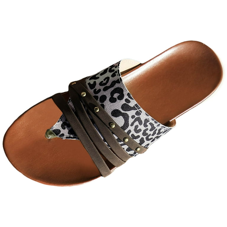 Animal print flat sandals uk clearance