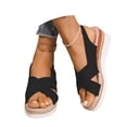 thumbnail image 1 of Women's Sandals Mix It Flip Flops for Women Sandals for Women Size 12ww Comfortable Walking Leather Sandal Women's Casual On Comfortable Beach Walking Shoes Outdoor Black 9, 1 of 9