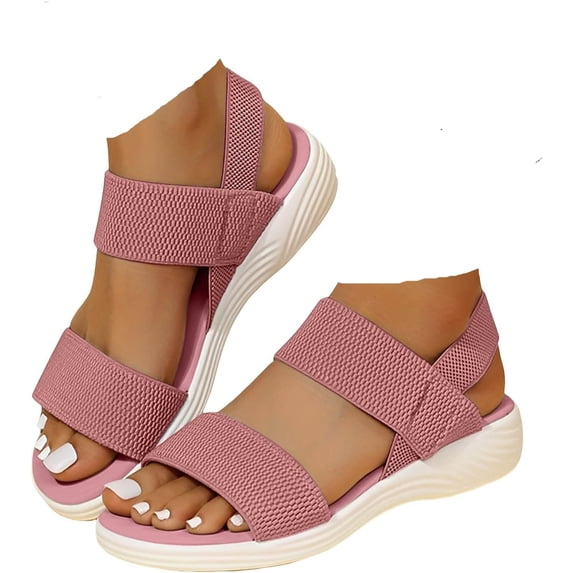 Women's Sandals Solid Color Platform Sandals Women Comfortable Walking Shoes Casual Beach Vacation Sandals
