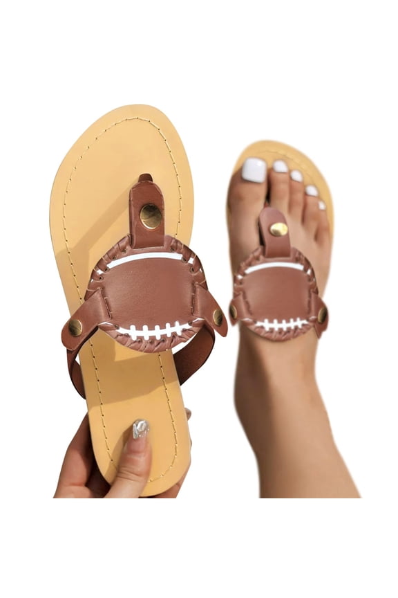 Women's Sandals Summer Fashion Baseball Sandals Flat Slippers Flip Flops Open Toe Beach Sandals