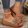 thumbnail image 1 of Women's Sandals Walking Sandals Women Womens Wedge Sandals 2026 Women Comfortable Low Walking Sandals for Beach Flower Slippers for Women Summer Dressy Flat Open Toe Casual Outdoor Shoes Brown 7, 1 of 7