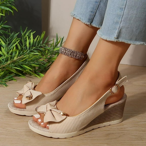 Women's Sandals Walking Slippers with Arch Support Platform Wedge Sandals Comfortable
