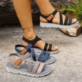 thumbnail image 1 of Women's Sandals Wedge Open Toe Elastic Straps Women's Comfy Lightweight Slide Slippers Spring Summer Trendy Beach Sandals, 1 of 10