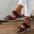 thumbnail image 1 of Women's Sandals Women's Sandals Comfortable Wedge Sandals with Arch Support Summer Casual Fish Mouth Open Toe Slip-on Slipper Flower Hollow Platform Slides Flip Flops Dark Purple 7, 1 of 6