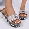 thumbnail image 1 of Women's Sandals,Womens Dress Sandals,Cute Sandals for Women,Platform Sandals,Flat Sandals for Women,Womens Slide Sandals Cork Footbed Flat Sandals Open Toe Comfort Slip On Slippers for Summer,White,7, 1 of 5