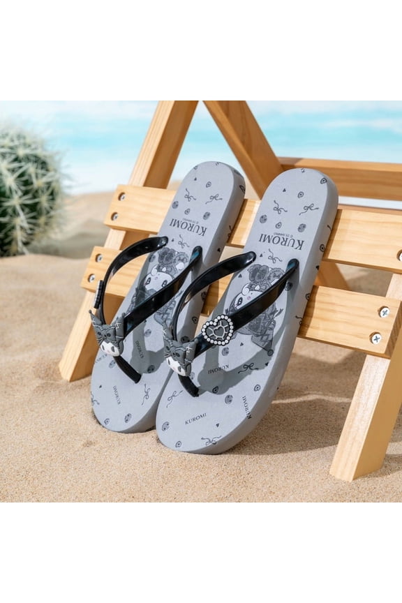 Women's Sanrio Characters Flip Flops,Cute Cartoon Non-Slip Beach Sandals,Summer Lightweight Thong Slippers for Indoor Outdoor