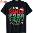thumbnail image 1 of Women's Santa Co Worker Graphic Breathable T Shirt Cotton Short Sleeve Round Neck Top Black S-5XL, 1 of 5