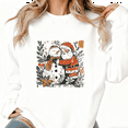thumbnail image 1 of Women's Santa Snowman Christmas Graphic Sweatshirt Festive Graphic Top Breathable Round-neck long-sleeved White S-3XL, 1 of 5