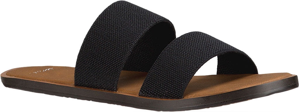 Women s Sanuk Yoga Gora Gora Slide Black Synthetic 9 M Walmart