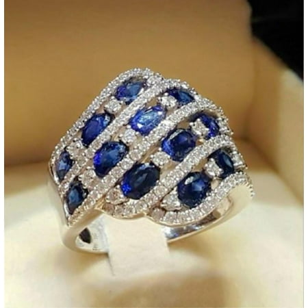 Women's Sapphire Micro Inlaid Zircon Rose Red Diamond Ring