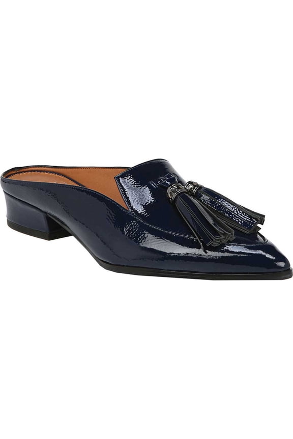 Women's Sarto by Franco Sarto Nevan Mule Cobalt Navy Mirage Crinkle Patent Leather 6 M