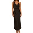 thumbnail image 1 of Women's Satin Asymmetrical Midi Dress 100% Polyester Elegant Eveningwear for Special Occasions and Chic Parties, 1 of 27