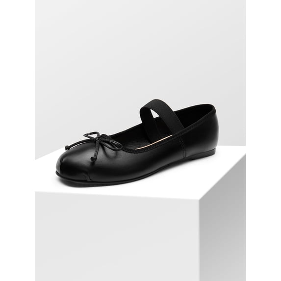 Women’s Satin Ballerina Bow Knot Ballet Flats With Elastic Strap