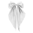 thumbnail image 1 of Women's Satin Bow Barrette, Large Bow Hair Clip for Women and Girls, Solid Color French Satin Barrettes with Strong Spring Clip for Weddings, Parties and Daily Outfits Beige, 1 of 2