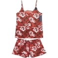 thumbnail image 1 of Women's Satin Cami and Shorts Pajama Set, Floral, Red, Medium, 1 Set, 1 of 1