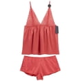 thumbnail image 1 of Women's Satin Cami and Shorts Pajama Set, Plain, Tea Rose, Medium, 1 Set, 1 of 1
