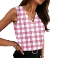 thumbnail image 1 of Women's Satin Camisole Tank Tops V Neck Pleated Dressy Casual Sleeveless Blouses Summer Business Work Shirts (M, Pink), 1 of 8