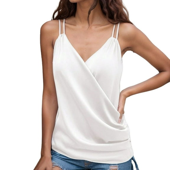 Women's Satin Camisole Top Elegant Strappy Tank Blouse For Daily Wear Vacation Versatile Layering Piece Soft Comfortable Spring Summer Fashion