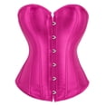 thumbnail image 1 of Women's Satin Corsets Top Plus Size Gothic Overbust Corset Lace up Vintage Bustier Corset Rose Size 3XL, 1 of 5