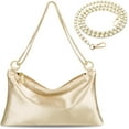 thumbnail image 1 of Women’s Satin Evening Bag Clutch Purse Handbag for Women Wedding Shoulder Bag with 2 Chains for Formal Cocktail Party, 1 of 7