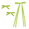 thumbnail image 1 of Women's Satin Hair Bows, Set of 3, 1 Hair Clip with Long Tails, 2 Hair Bows with Short Tails (Green), 1 of 6