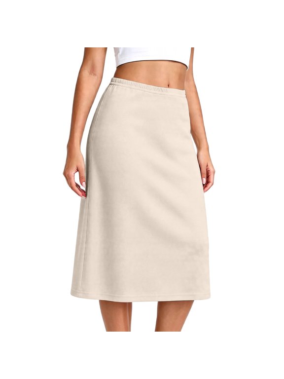 Women's Satin Half Skirt, Knee Length Underskirt for Dresses and Skirts Soft Lightweight Petticoat Liner