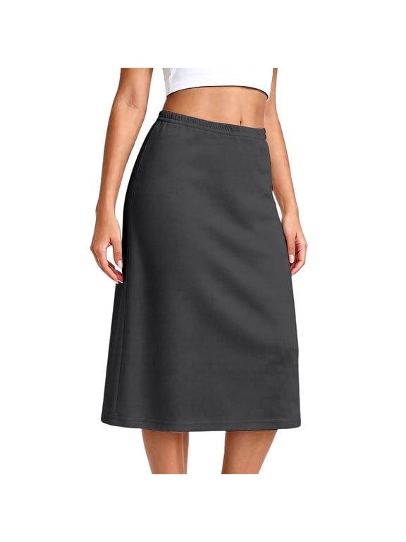 Women's Satin Half Slip for Under Dress Long or Short Navy Underskirt Soft Under Slips for Women Under Dresses