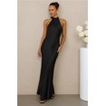 thumbnail image 1 of Women's Satin Halter Maxi Dress, Backless Lace-Up Evening Gown for Weddings and Formal Events, 1 of 2