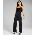 thumbnail image 1 of Women's Satin High-Rise Wide-Leg Pants Black L, 1 of 1