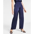 thumbnail image 1 of Women's Satin High-Rise Wide-Leg Pants Midnight M, 1 of 1