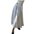 thumbnail image 1 of Women's Satin High Waist Flowy Ankle Length Skirts Casual a Line Midi Skirt Elegant Satin Long Maxi Skirt Knee Length Skirt White S, 1 of 9