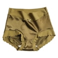 thumbnail image 1 of Women's Satin High Waist Panties, Plus Size Seamless Underwear with Silk Lined Gusset, Full Coverage Comfort Briefs, 1 of 3