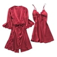 thumbnail image 1 of Women's Satin Kimono Robes for Bridesmaids Silk Nightgown and Robes Lace Cami Sleepwear with Robe, 1 of 4