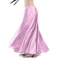 thumbnail image 1 of Women's Satin Maxi Skirts Dressy Casual Elastic High Waisted Fit and Flare Flowy A Line Long Skirts Party Outfits (One Size, Pink), 1 of 4