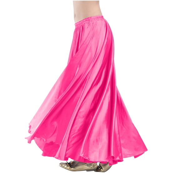 Women's Satin Maxi Skirts Dressy Casual High Waisted Flowy Swing Silk Fall Elegant Business Party Long Skirt