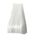 thumbnail image 1 of Women's Satin Midi Skirt Solid Color High Waist Flowy A Line Pleated Skirts Casual Cocktail Night Out Party Skirt, 1 of 6