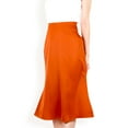 thumbnail image 1 of Women's Satin Midi Skirt With A-Line Silhouette And Elastic Waistband- Coffee,Medium, 1 of 7