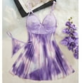 thumbnail image 1 of Women's Satin Nightgown Plus Size V Neck Pajama Dress Soft Nightshirt Sleeveless Nightdress Chemise Purple M, 1 of 1