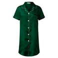 thumbnail image 1 of Women's Satin Nightshirt Short/Long Sleeve Button Down Sleepshirt Silk Pajamas Sleep Shirt Nightgown for Women, 1 of 5