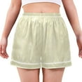 thumbnail image 1 of Women's Satin Pajama Shorts Graceful Cat Silhouettes with Pockets, Elastic Waist Sleep Lounge Shorts, 1 of 7