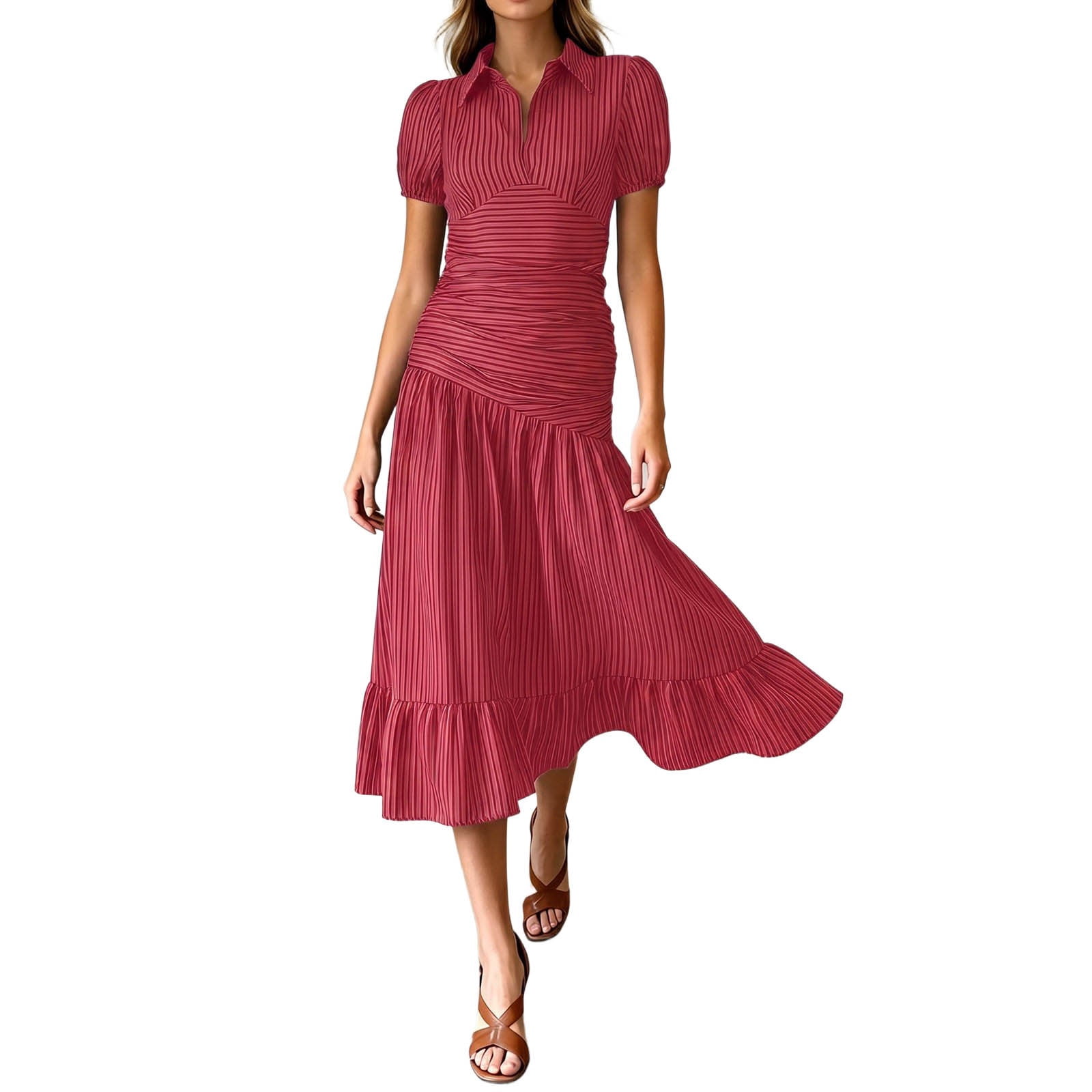 red satin pleated midi dress Strut & Bolt Sleeveless Pleated Long Satin Dress in Burgundy