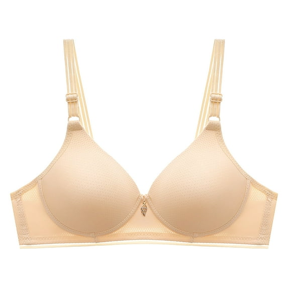 Women's Satin Push Up Bra Wireless Padded No Underwire Bralettes Lace Plunge Bras Lightweight Strappy Daily Bra