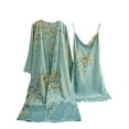 Women's Satin Robe Set Nightgown with Robes Silk Pajamas Set 2 Pieces