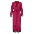 thumbnail image 1 of Women's Satin Robe Short Silky Bathrobes Sexy Long Silk Kimono Dressing Gown Bath Robe Lingerie Nightdress Belted Bathrobe XL, 1 of 4