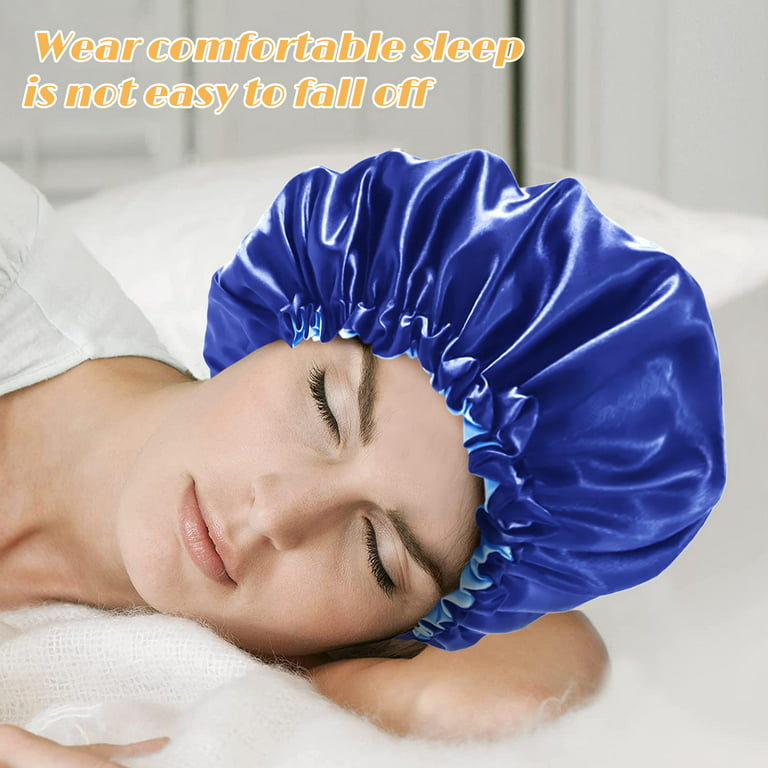 Satin Sleep Cap Night Cap for Women - Blue - New
