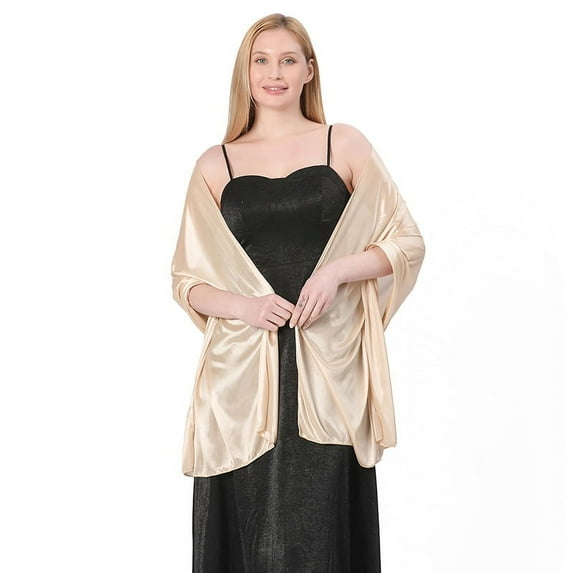 Women’s Satin Silk Shawl and Wrap for Evening Party Dresses Bridal Bridesmaid Wedding Shawl Shoulder Cover Up