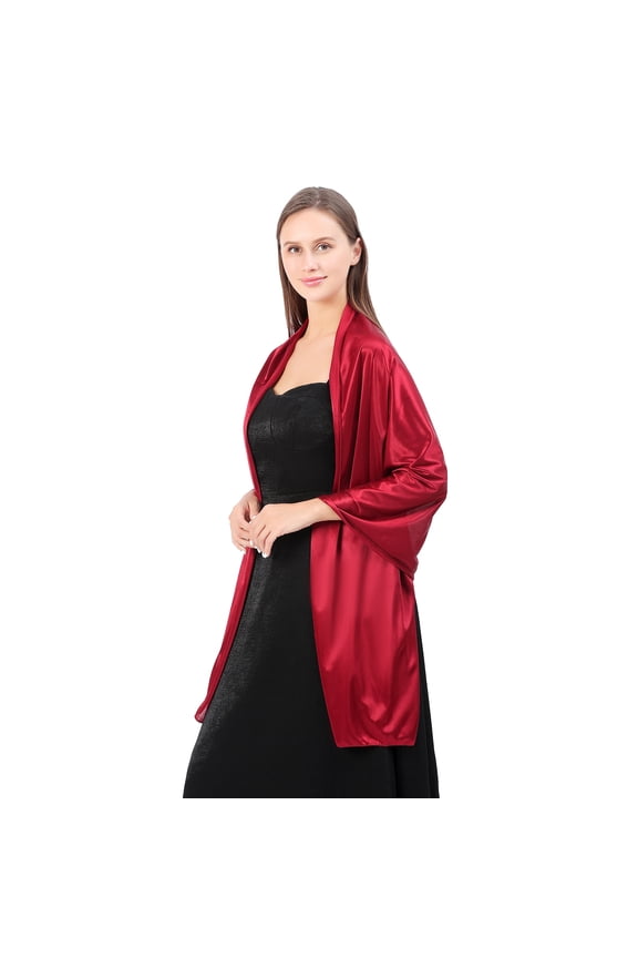 Women’s Satin Silk Shawl and Wrap for Evening Party Dresses Bridal Bridesmaid Wedding Shawl Shoulder Cover Up