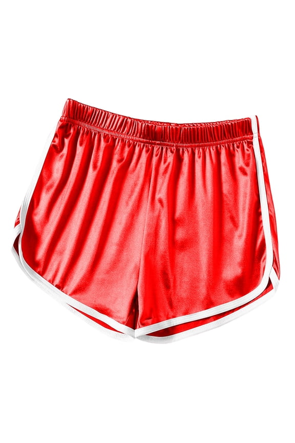 Women's Satin Silk Yoga Shorts Walking Athletic Running Dance Lounge Shorts Elastic Waisted Casual Slim Shorts with Pockets