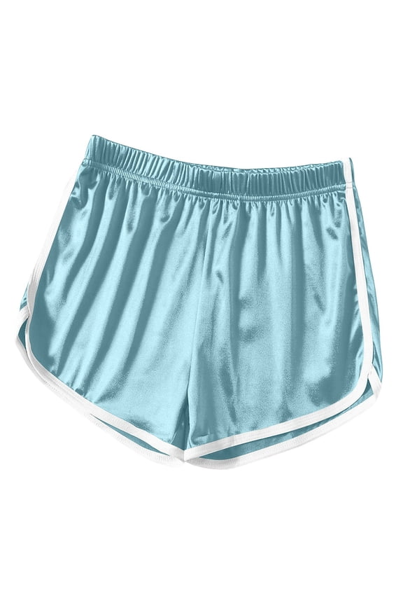 Women's Satin Silk Yoga Shorts Walking Athletic Running Dance Lounge Shorts Elastic Waisted Casual Slim Shorts with Pockets