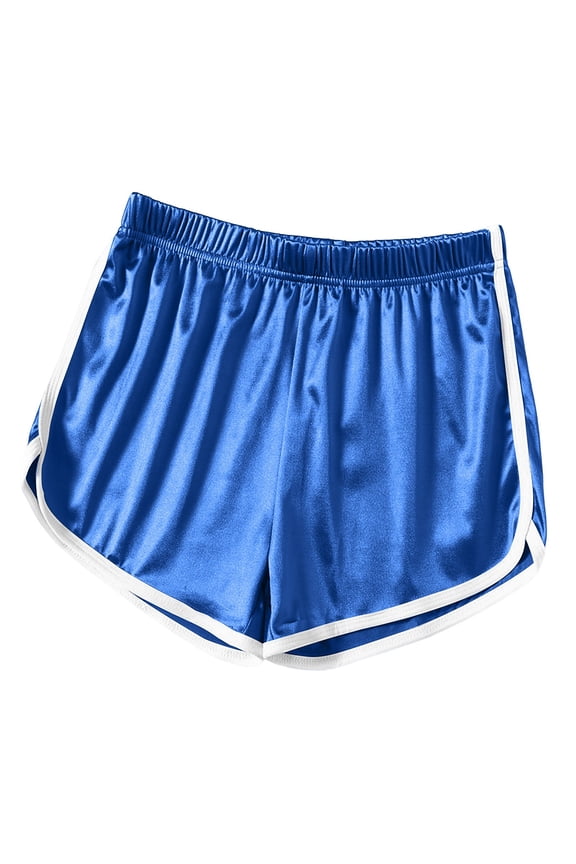 Women's Satin Silk Yoga Shorts Walking Athletic Running Dance Lounge Shorts Elastic Waisted Casual Slim Shorts with Pockets